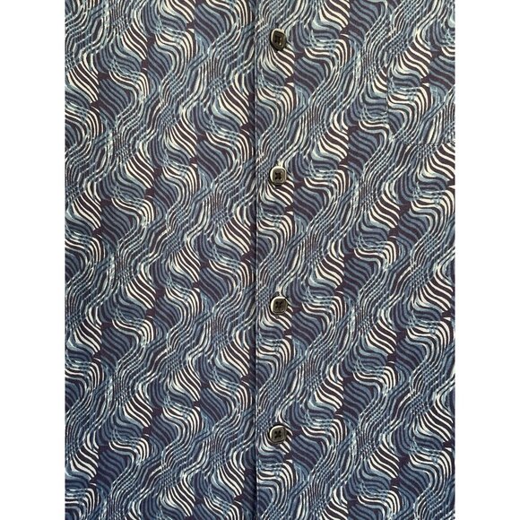 AXIST Men's 100% Silk Shirt Blue Button Up Short Sleeve Size XL - Picture 7 of 13